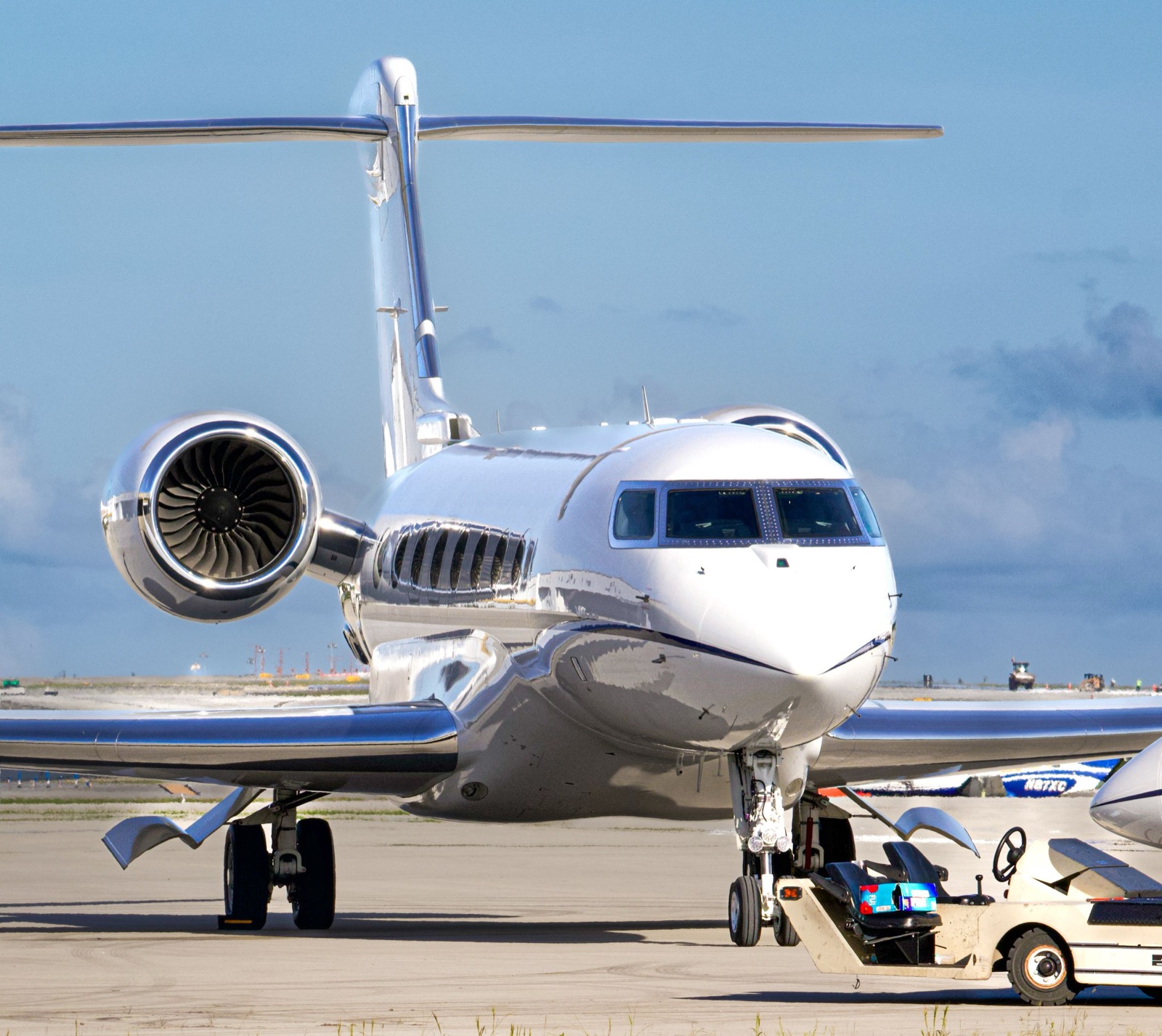 Private jet on the ramp
